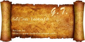 Güns Teobald névjegykártya